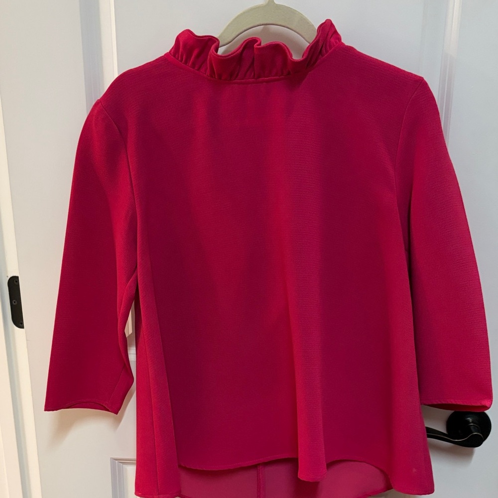 Women’s Ruffle-Neck Blouse - Pink
